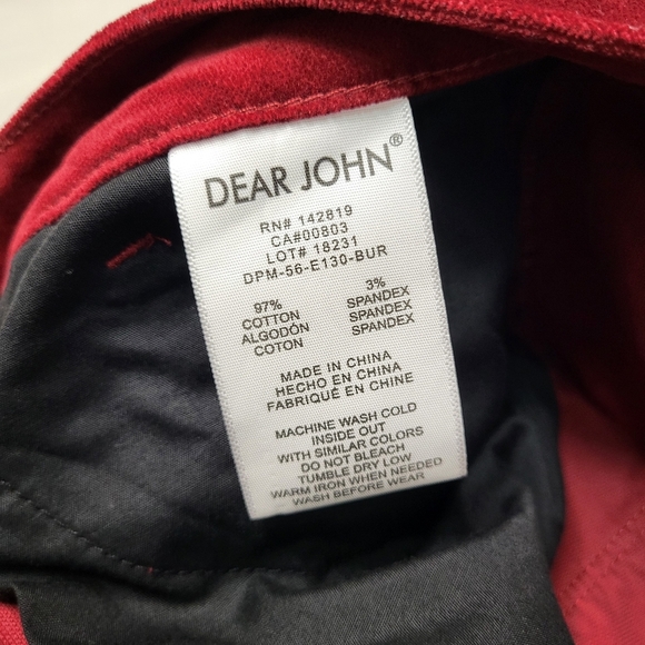 Dear John Rosa Flare Red Velvet Pants. Size 31 Waist - Picture 11 of 14